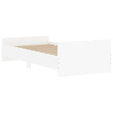 NNEVL Bed Frame White 92x187 cm Single Size Engineered Wood