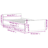 NNEVL Bed Frame White 92x187 cm Single Size Engineered Wood