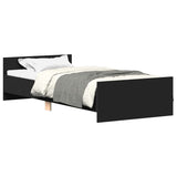 NNEVL Bed Frame without Mattress Black 90x190 cm Engineered Wood