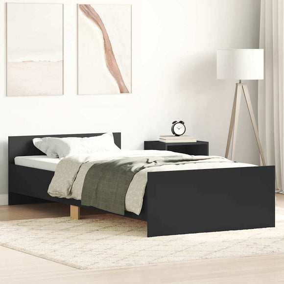 NNEVL Bed Frame without Mattress Black 90x190 cm Engineered Wood