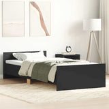 NNEVL Bed Frame without Mattress Black 90x190 cm Engineered Wood