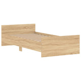 NNEVL Bed Frame Sonoma Oak 92x187 cm Single Size Engineered Wood