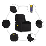 NNEVL Stand up Massage Recliner Chair Black Fabric
