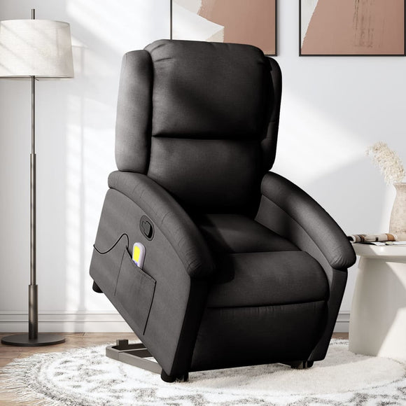 NNEVL Stand up Massage Recliner Chair Black Fabric