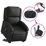 NNEVL Stand up Massage Recliner Chair Black Real Leather