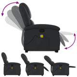 NNEVL Stand up Massage Recliner Chair Black Real Leather