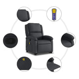 NNEVL Stand up Massage Recliner Chair Black Real Leather