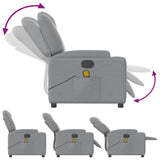 NNEVL Massage Recliner Chair Light Grey Fabric