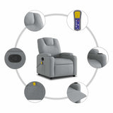 NNEVL Massage Recliner Chair Light Grey Fabric