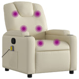 NNEVL Massage Recliner Chair Cream Faux Leather