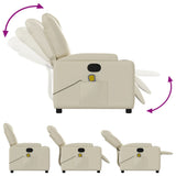 NNEVL Massage Recliner Chair Cream Faux Leather