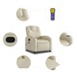 NNEVL Massage Recliner Chair Cream Faux Leather