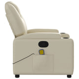 NNEVL Massage Recliner Chair Cream Faux Leather
