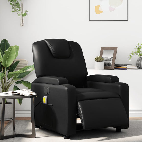 NNEVL Electric Massage Recliner Chair Black Faux Leather