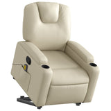 NNEVL Stand up Massage Recliner Chair Cream Faux Leather