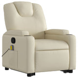 NNEVL Stand up Massage Recliner Chair Cream Faux Leather