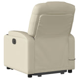 NNEVL Stand up Massage Recliner Chair Cream Faux Leather