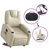 NNEVL Stand up Massage Recliner Chair Cream Faux Leather