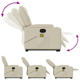 NNEVL Stand up Massage Recliner Chair Cream Faux Leather