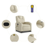 NNEVL Stand up Massage Recliner Chair Cream Faux Leather