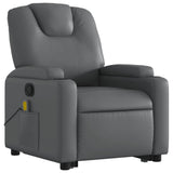 NNEVL Stand up Massage Recliner Chair Grey Faux Leather