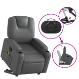 NNEVL Stand up Massage Recliner Chair Grey Faux Leather