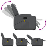 NNEVL Stand up Massage Recliner Chair Grey Faux Leather