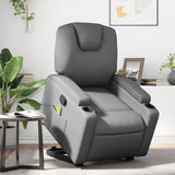 NNEVL Stand up Massage Recliner Chair Grey Faux Leather