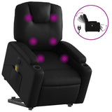 NNEVL Electric Stand up Massage Recliner Chair Black Faux Leather