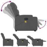 NNEVL Electric Stand up Massage Recliner Chair Dark Grey Fabric