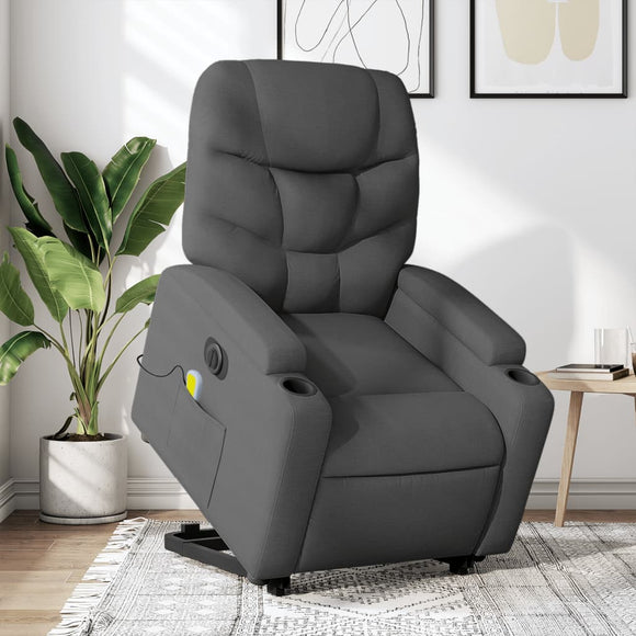 NNEVL Electric Stand up Massage Recliner Chair Dark Grey Fabric