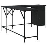 NNEVL Desk Black 141x141x75 cm Engineered Wood
