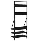 NNEVL Clothes Rack with Shoe Storage Black 70x40x184 cm