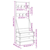 NNEVL Clothes Rack with Shoe Storage Black 70x40x184 cm