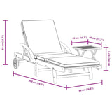 NNEVL Sun Lounger with Cushion and Table Solid Wood Acacia