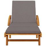 NNEVL Sun Loungers 2 pcs with Table Solid Wood Acacia