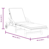 NNEVL Sun Loungers 2 pcs with Cushions 200x68x83 cm Solid Wood Acacia