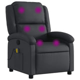 NNEVL Massage Recliner Chair Black Real Leather