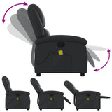 NNEVL Massage Recliner Chair Black Real Leather