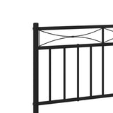 NNEVL Metal Bed Frame without Mattress with Footboard Black 90x190 cm