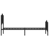 NNEVL Metal Bed Frame without Mattress with Footboard Black 90x190 cm