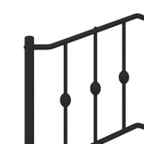 NNEVL Metal Bed Frame without Mattress with Footboard Black 90x190 cm