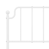 NNEVL Metal Bed Frame without Mattress with Footboard White 150x200 cm