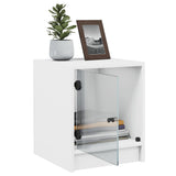 NNEVL Bedside Cabinets with Glass Doors 2 pcs White 35x37x42 cm