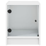 NNEVL Bedside Cabinets with Glass Doors 2 pcs White 35x37x42 cm
