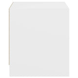NNEVL Bedside Cabinets with Glass Doors 2 pcs White 35x37x42 cm