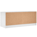 NNEVL TV Cabinet with Glass Doors White 102x37x42 cm