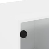 NNEVL TV Cabinet with Glass Doors White 102x37x42 cm