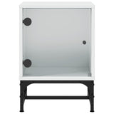 NNEVL Bedside Cabinets with Glass Doors 2 pcs White 35x37x50 cm