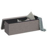 NNEVL Storage Bench Foldable Light Grey Faux Linen
